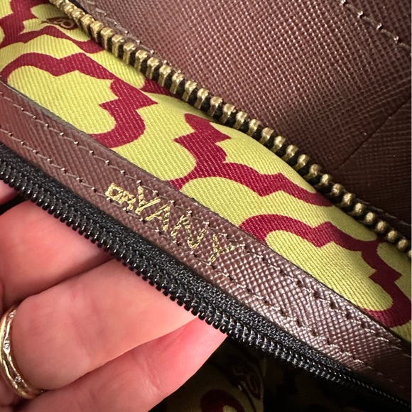 Oryany Daphne Tall Mixed Leather Tote Bag brown suede - Picture 14 of 16